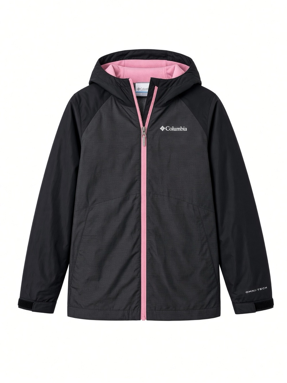 Columbia Girls Alpine Action II Jacket M 10/12 Omni-Tech Black Pink Winter Ski